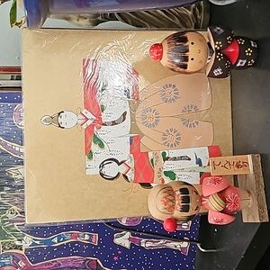 Japanese Art Board Vtg Shikishi Paper Printed Picture Tachi-Bina Hina doll